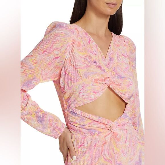 NWT LoveShackFancy Nanita Cut Out dress in Pink Marble - Picture 7 of 10